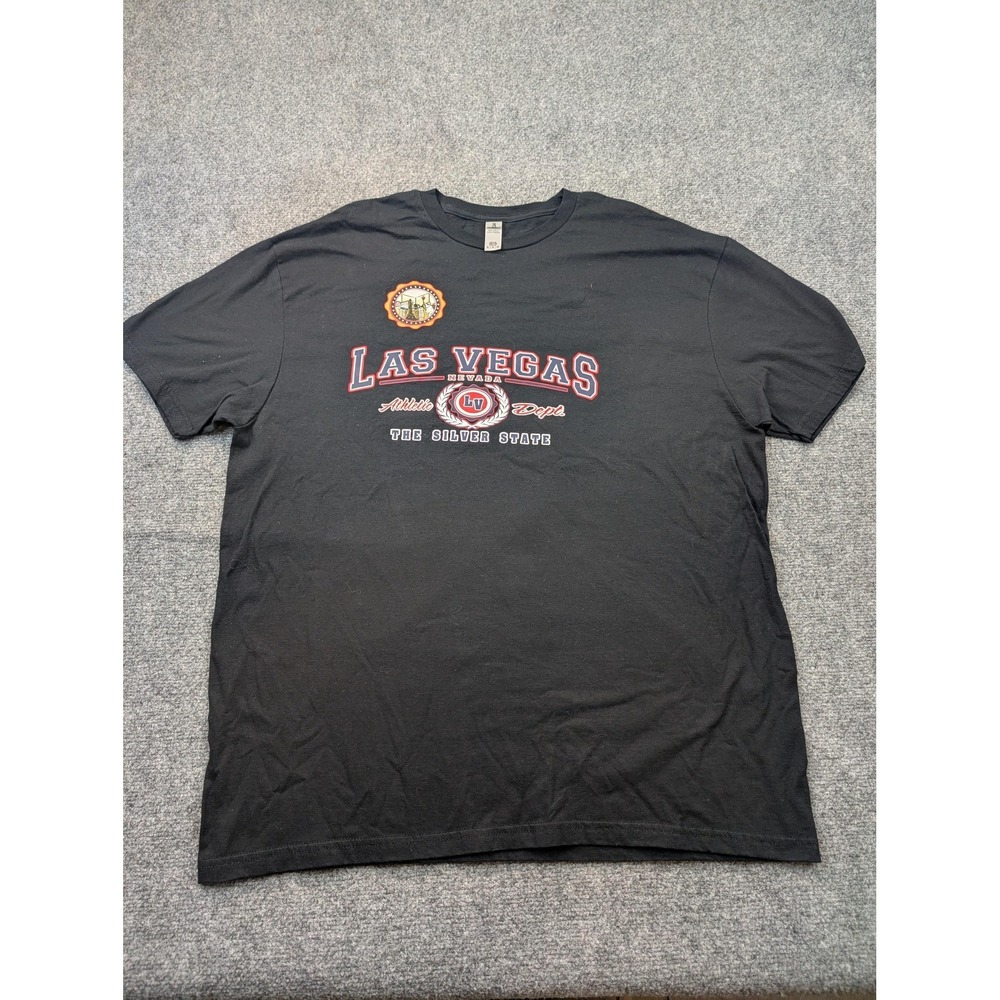 Gildan Shirt Mens XL Black Las Vegas Nevada Athletic Dept Silver State Tee
